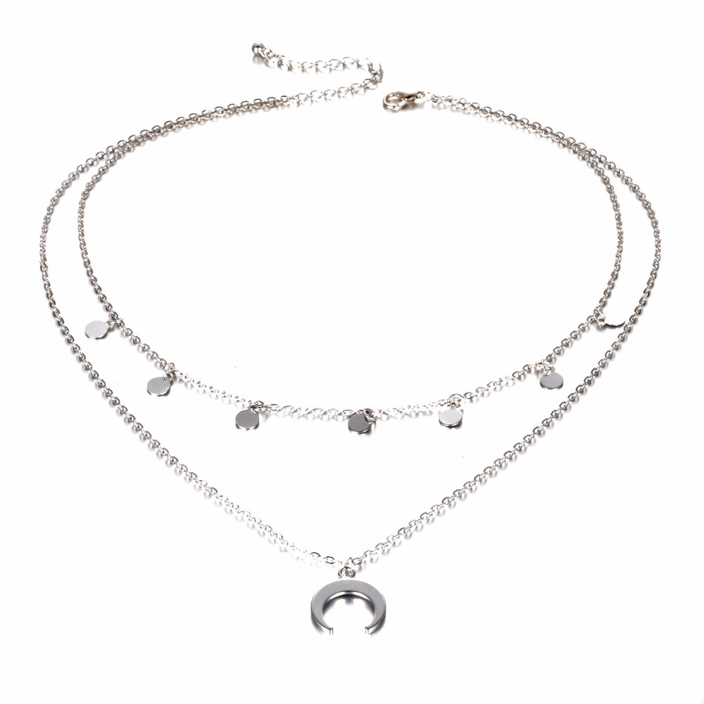 3 for $25⚡️sequins & horn crescent moon necklace - Picture 5 of 7